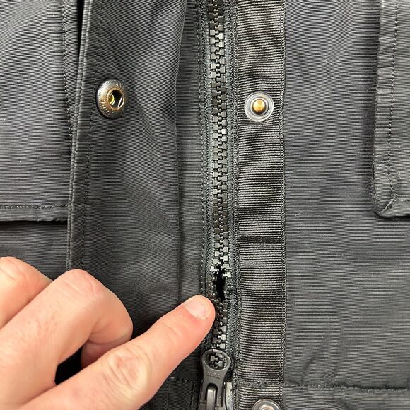 Eddie Bauer Jacket Womens Small Weatheredge Coat Hooded Faux Fur Black Parka - Picture 5 of 12